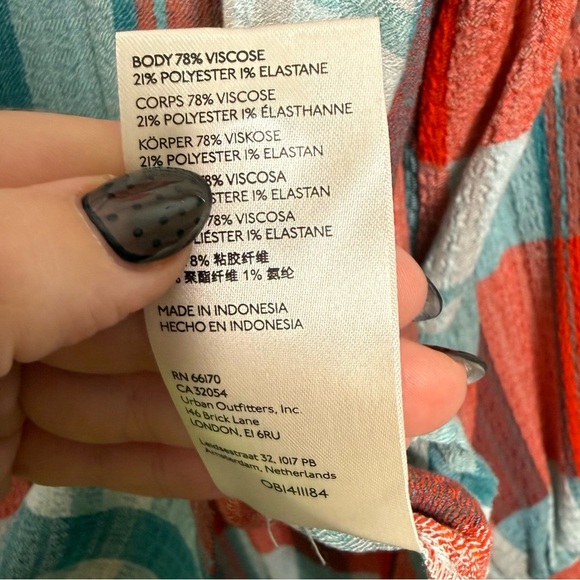 Pilcro Breezy button down long sleeve plaid top Women's size XL - Picture 6 of 8